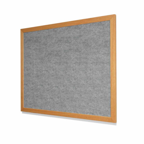 Storm Velour VELCRO® Compatible Cork Board with Red Oak Frame